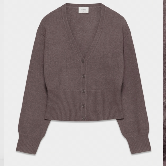 Wilfred Sweaters - Aritzia Wilfred Camila Sweater Relaxed V Neck Cardigan In Mauve Size Small